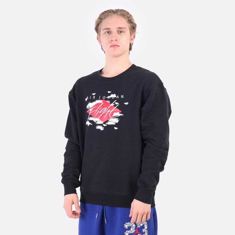 мужская черная толстовка Jordan Statement Essentials Fleece Crew DH9035-010 - цена, описание, фото 4